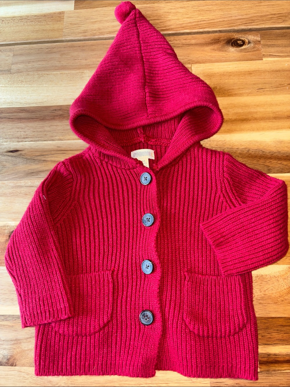 Gymboree baby 0-3 months Hooded Knit Cardigan Sweater - Red